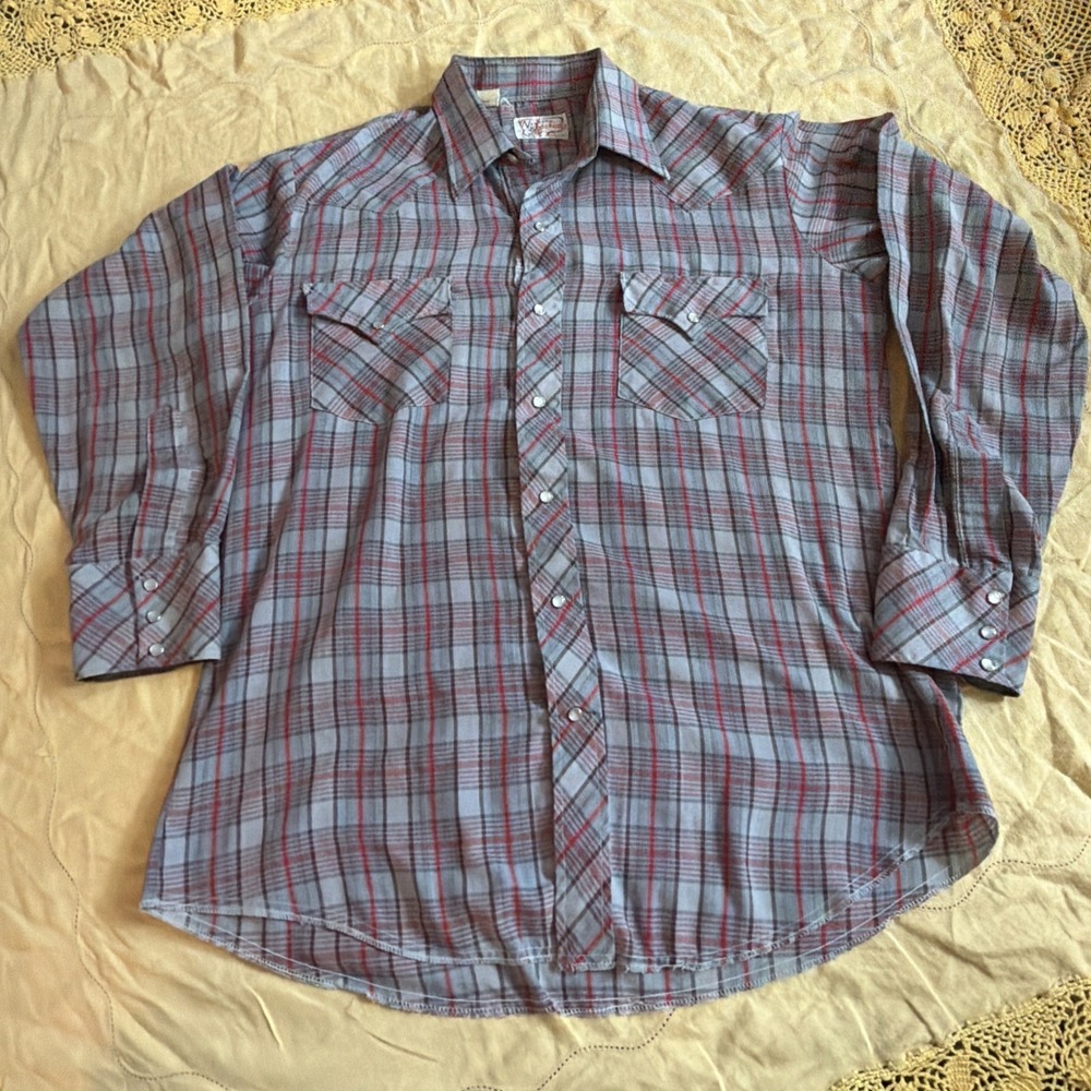 Western Fashions Men's Pearl Snap Cowboy Button Down Shirt Cowboy Vintage Plaid